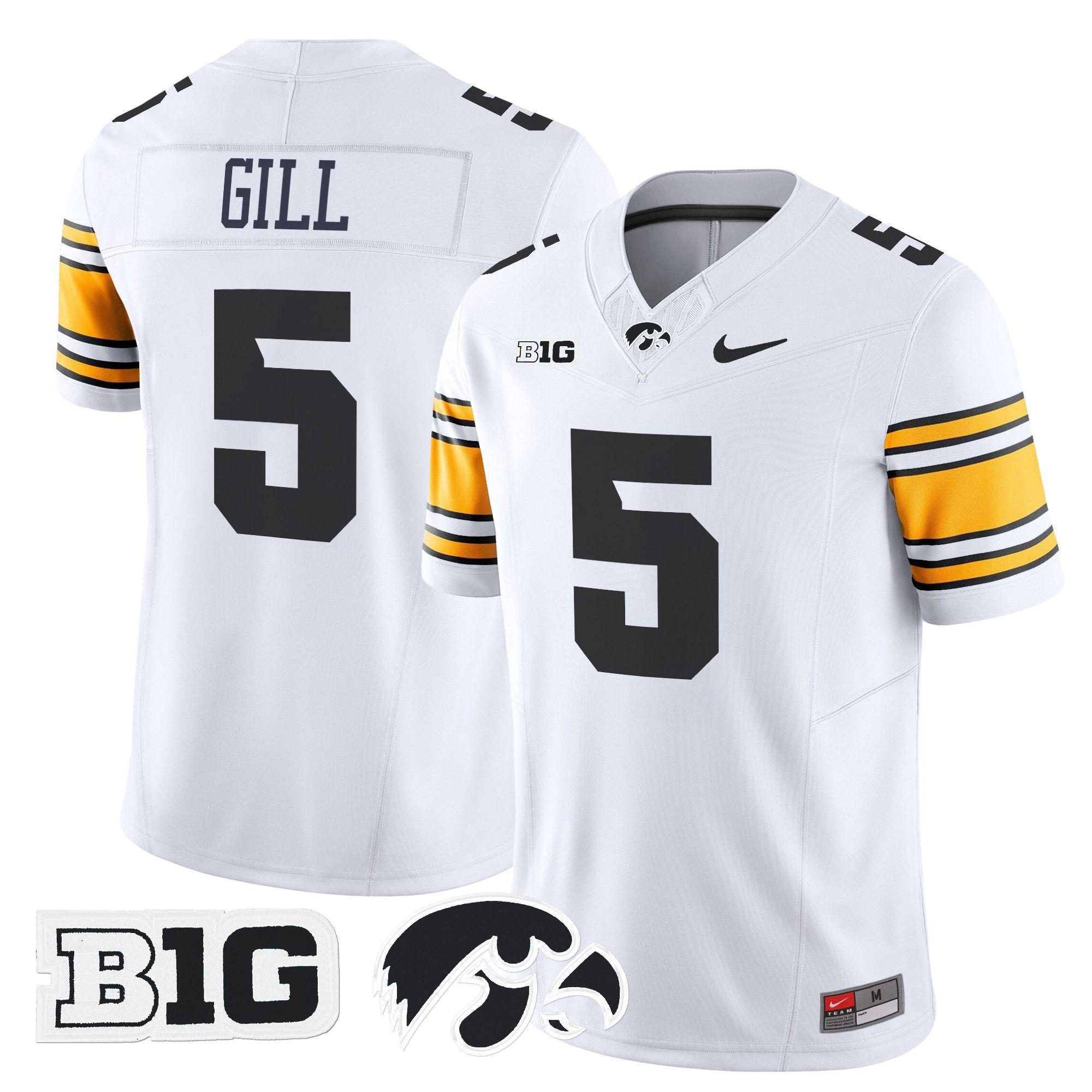 Men Iowa Hawkeyes #5 Gill White Nike 2024 Vapor Limited NCAA Jersey